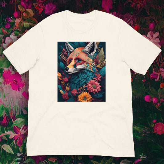 Fox Floral Print - Unisex t-shirt