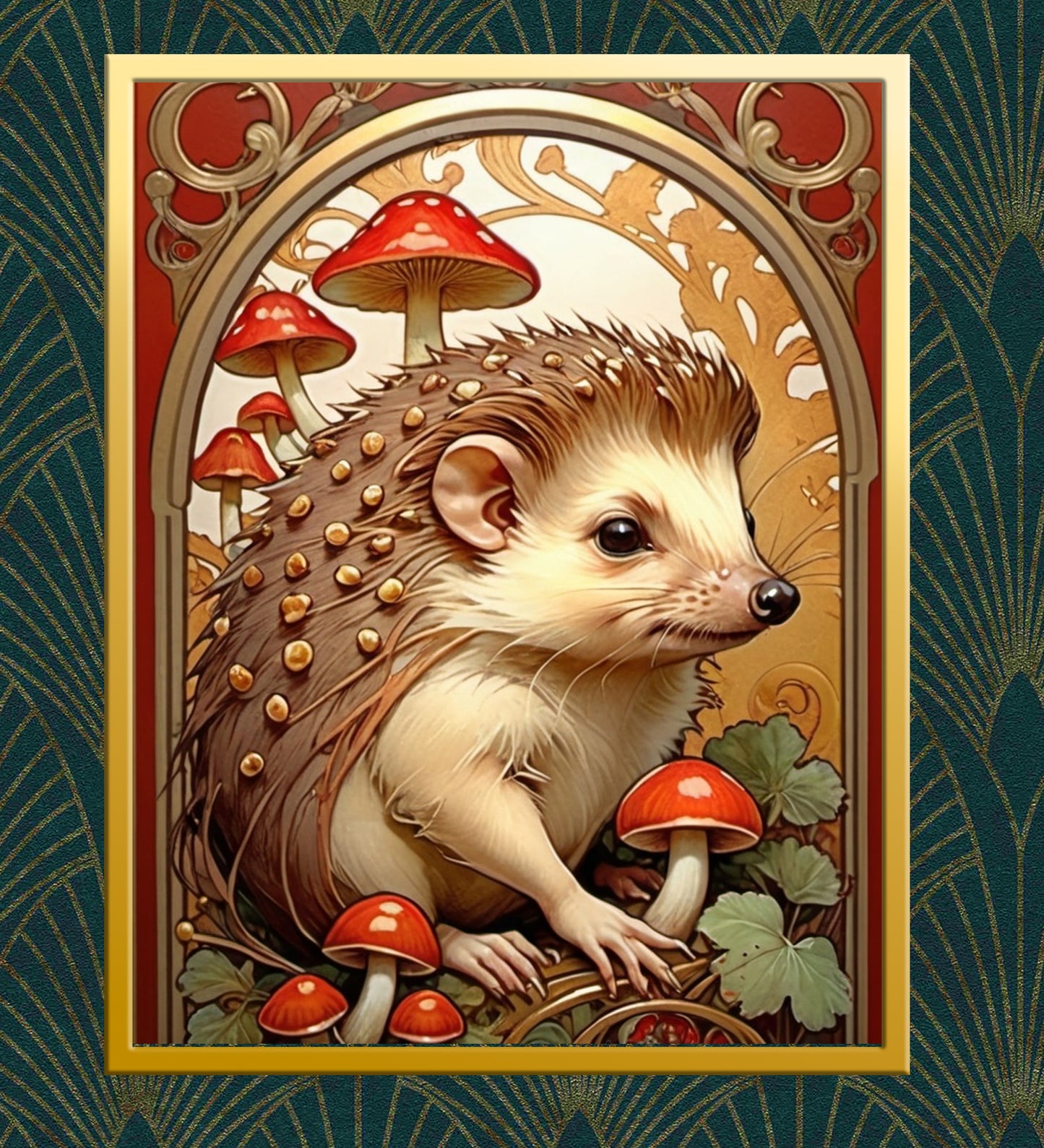 Package of 5 Art Nouveau Golden Age Art Prints - Cottage Animals - Digital Download