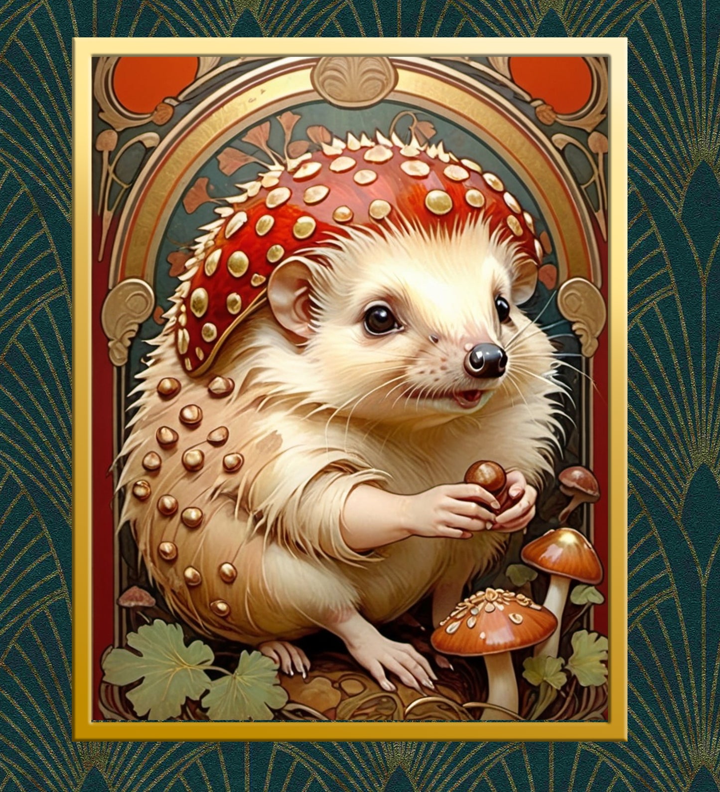 Package of 5 Art Nouveau Golden Age Art Prints - Cottage Animals - Digital Download