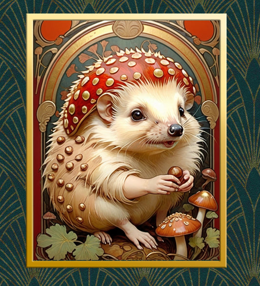 Package of 5 Art Nouveau Golden Age Art Prints - Cottage Animals - Digital Download