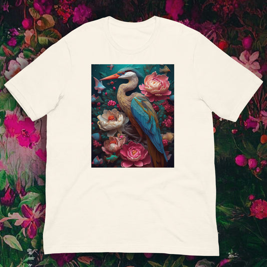 Floral Heron - Unisex T-Shirt