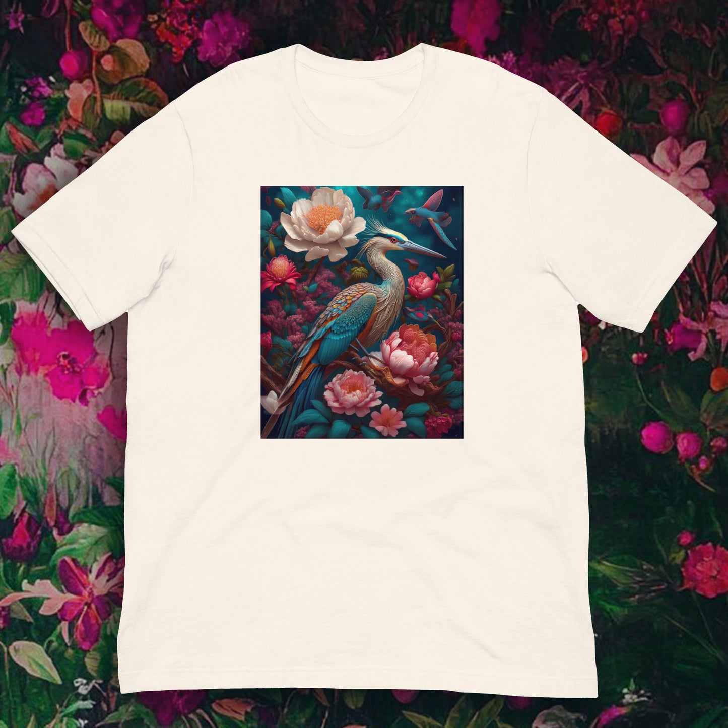 Heron Floral Print - Unisex T-Shirt