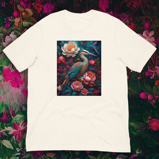 Heron Floral Print - Unisex T-Shirt