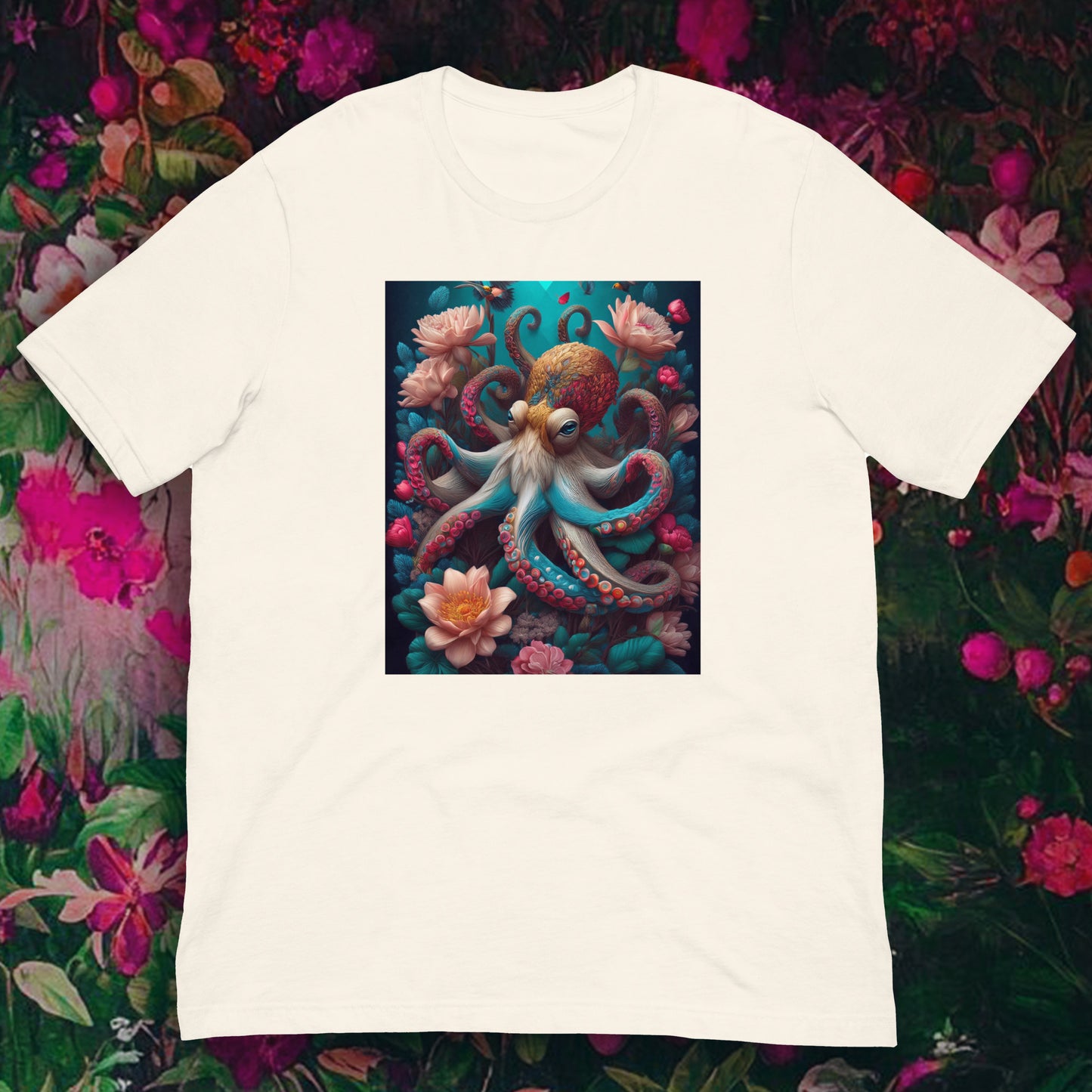 Octopus Floral Print - Unisex T-Shirt