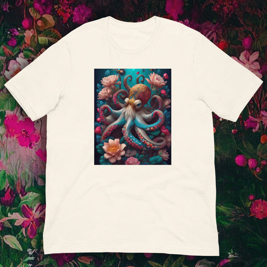 Octopus Floral Print - Unisex T-Shirt