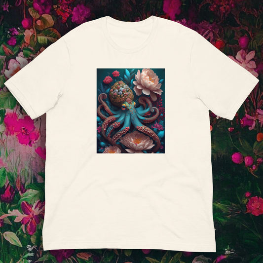 Octopus Floral Print - Unisex t-shirt