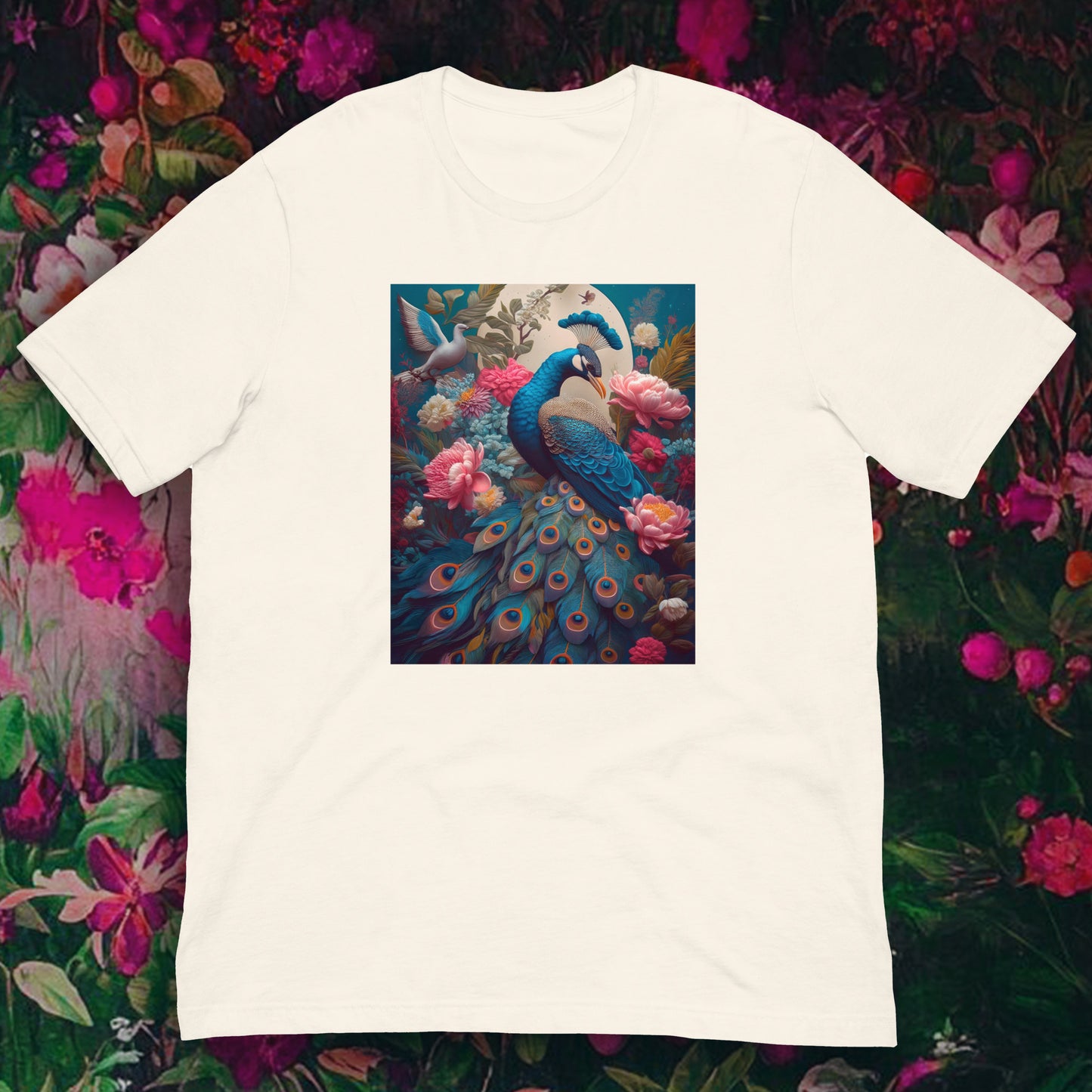 Floral Peacock Print - Unisex t-shirt