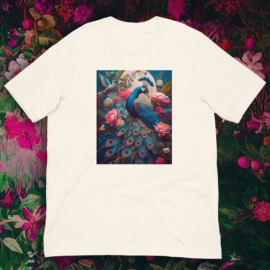 Floral Peacock Print - Unisex t-shirt