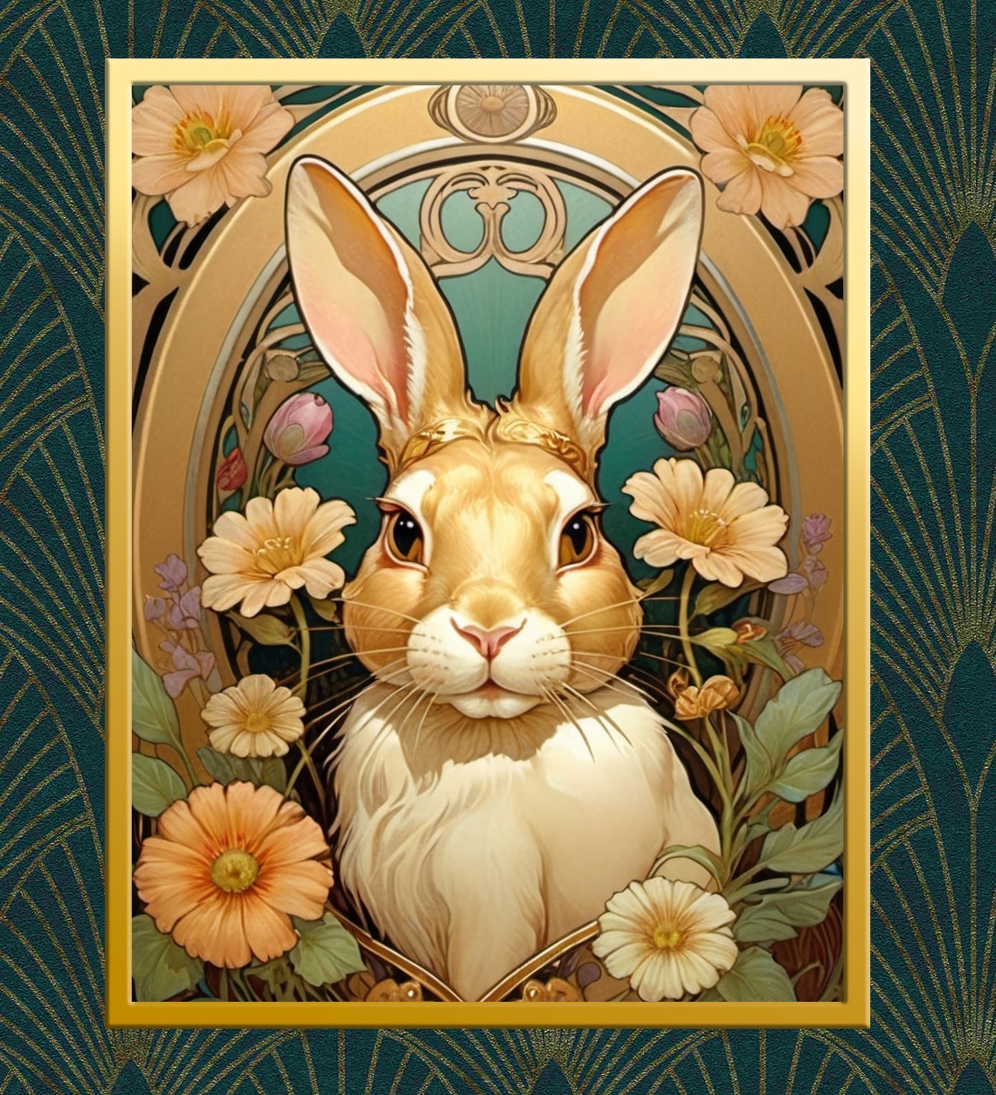 Package of 5 Art Nouveau Golden Age Art Prints - Cottage Animals - Digital Download