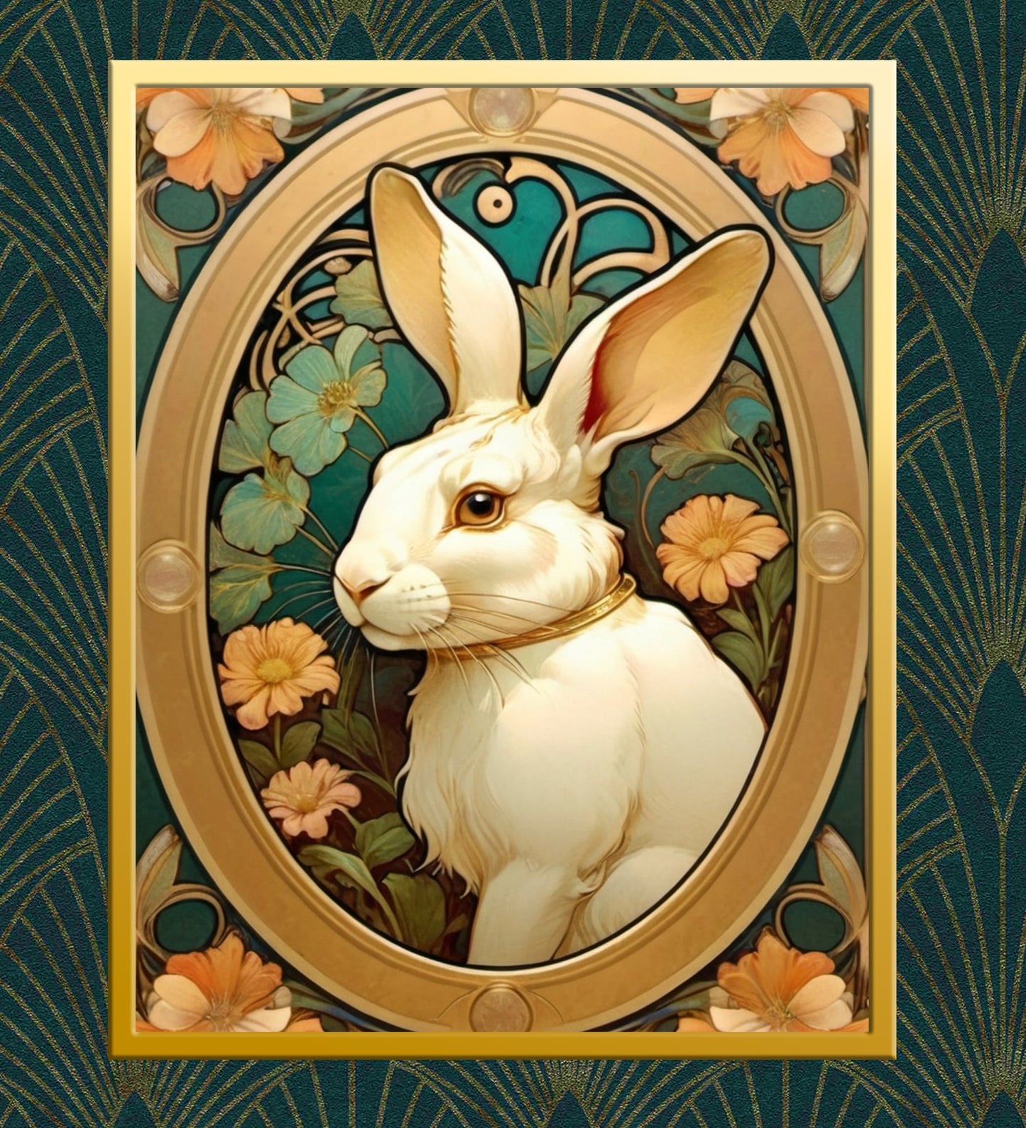 Package of 5 Art Nouveau Golden Age Art Prints - Cottage Animals - Digital Download
