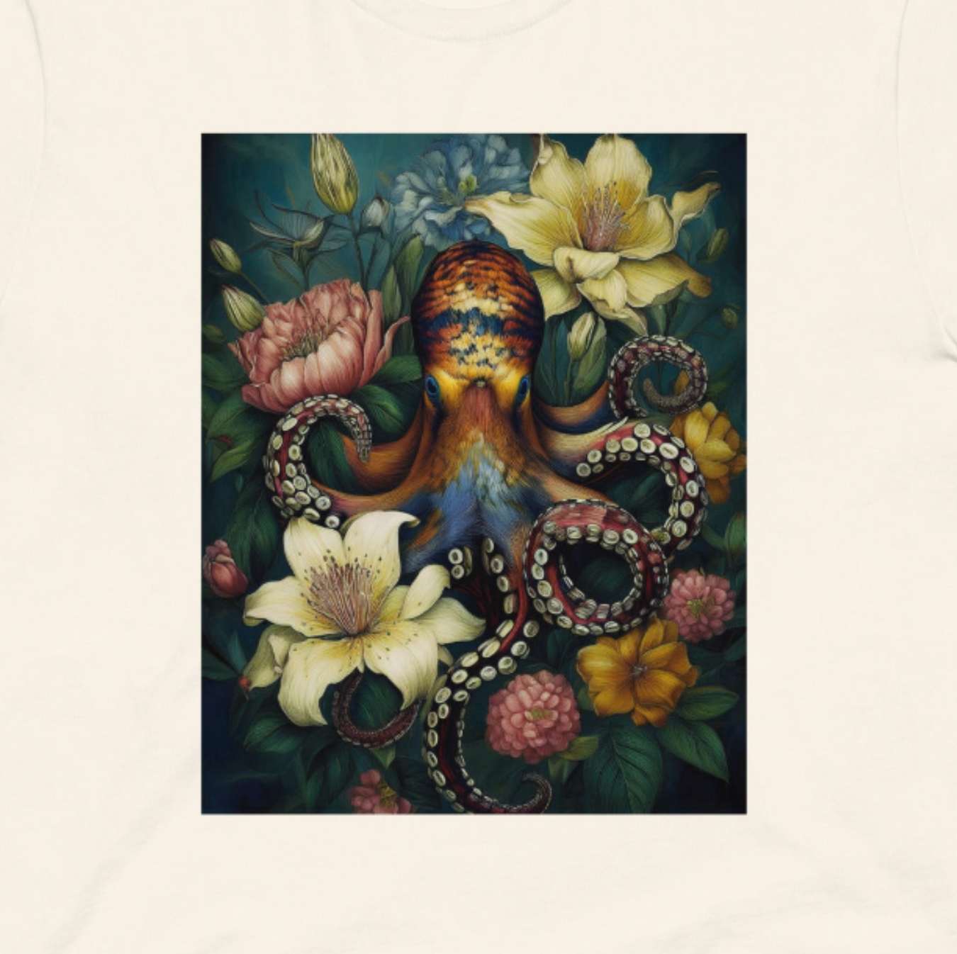 Floral Octopus Print - Unisex T-Shirt