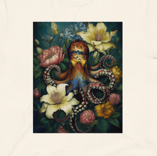 Floral Octopus Print - Unisex T-Shirt