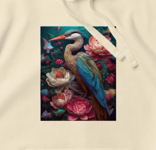 Floral Heron - Unisex Hoodie