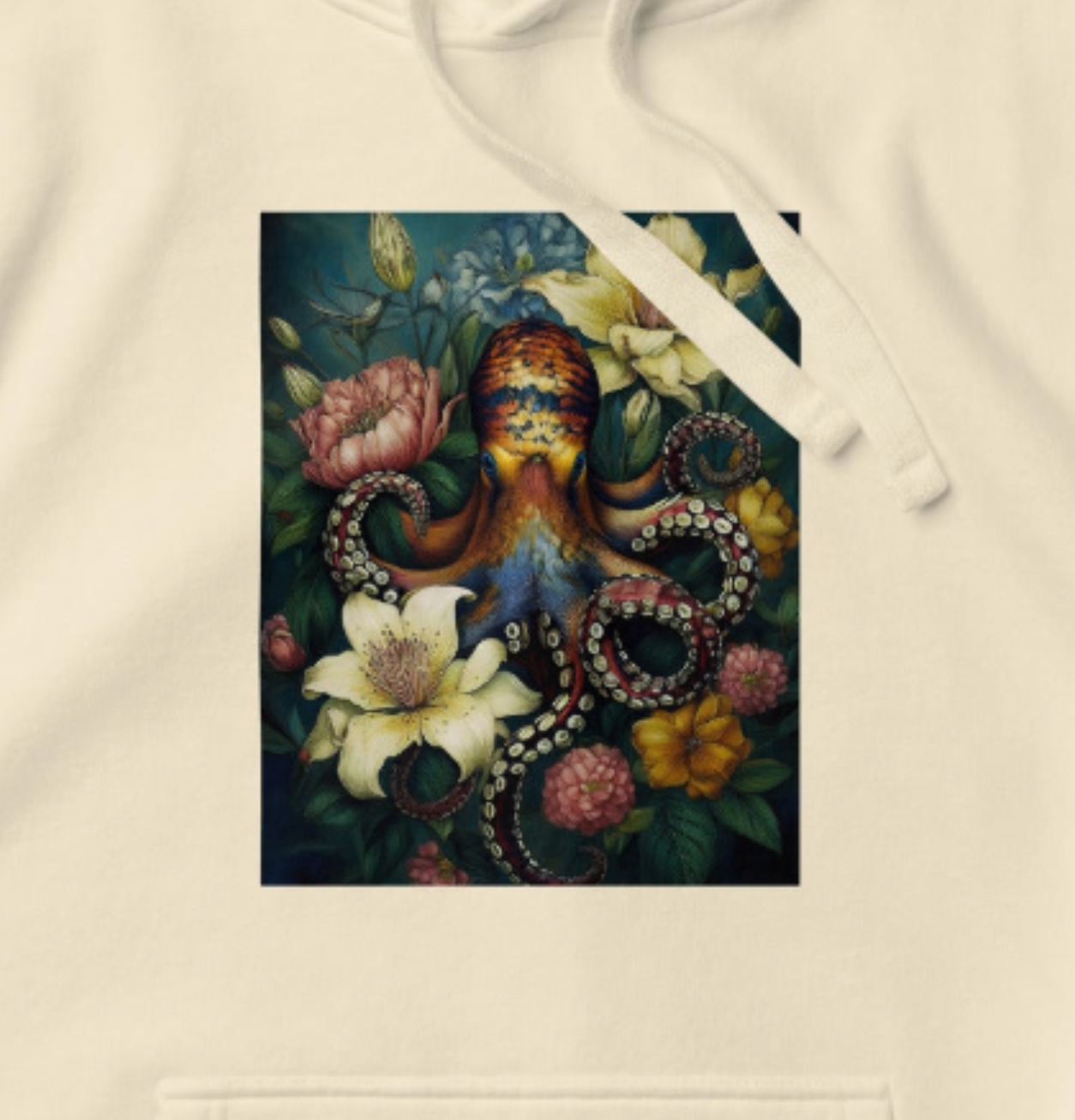 Octopus Floral Print - Unisex Hoodie