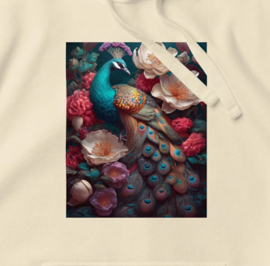 Peacock Floral Print - Unisex Hoodie