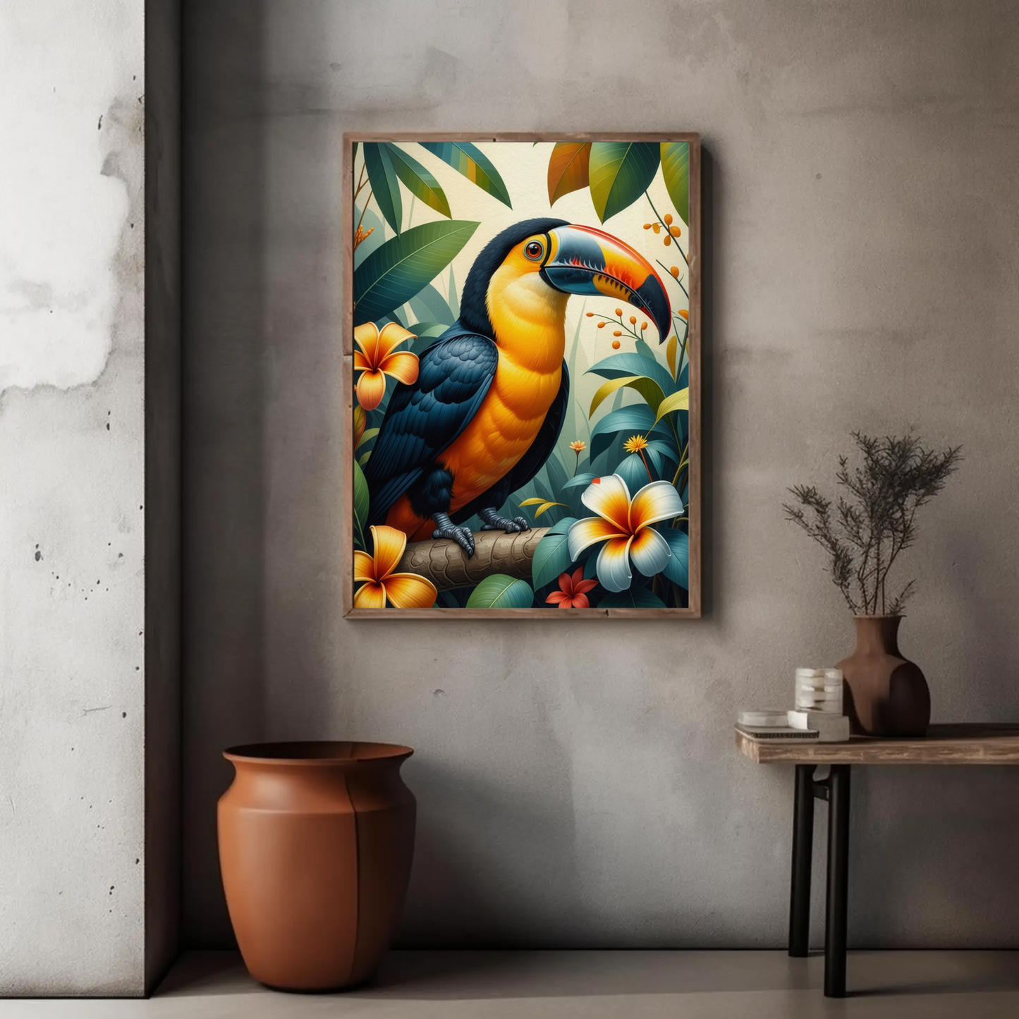 Tucan in Tropical Foliage Art Print - Digital Download