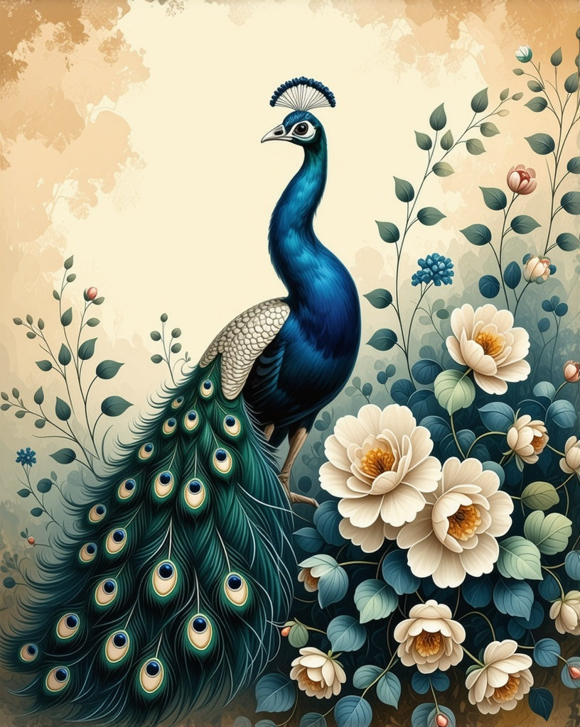 Floral Artprint Peacock - Digital Download