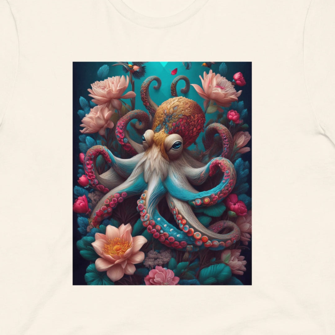 Octopus Floral Print - Unisex T-Shirt