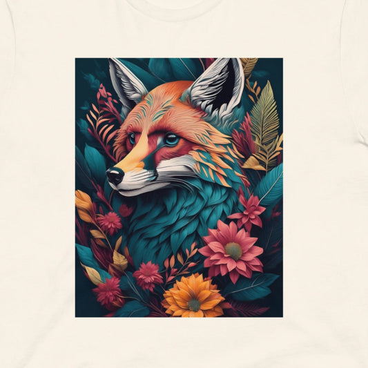 Fox Floral Print - Unisex t-shirt